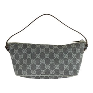 GUCCI Handbag 0391103 GG canvas, leather Grey White SilverMetal Handbag accessory pouch Women Used | AlmaBagz