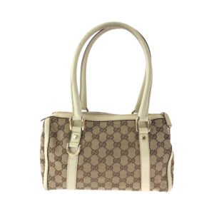 GUCCI Handbag 130942 GG canvas Beige Ivory Gold Metal Handbags Mini Boston Duffel bag Shoulder Bag Abbey Women Used | AlmaBagz