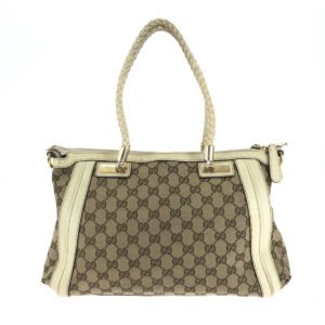 GUCCI Shoulder Bag 282300 GG canvas Beige Ivory Gold Metal Shoulder Bag Handbag 2way Bella Women Used | AlmaBagz