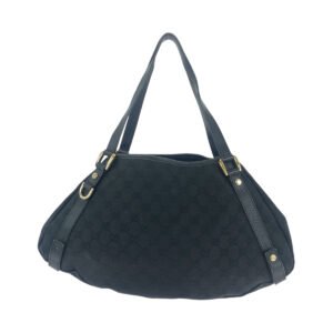 GUCCI Tote Bag 130736 GG canvas Black GoldMetal Tote Bag Shoulder Bag Women Used | AlmaBagz