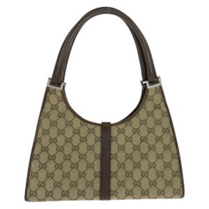 GUCCI Shoulder Bag 0021067 GG canvas, leather Beige brown Jackie Women Used | AlmaBagz