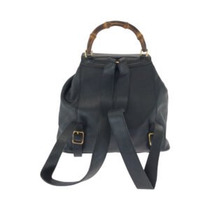 GUCCI Backpack 003 2058 0016 leather Black Brown Backpack Backpack Bamboo Old Gucci Women Used | AlmaBagz