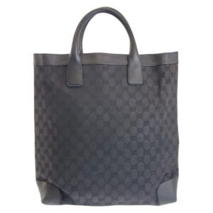 GUCCI Tote Bag GG canvas black Tote Bag Handbag Unisex Women Used | AlmaBagz