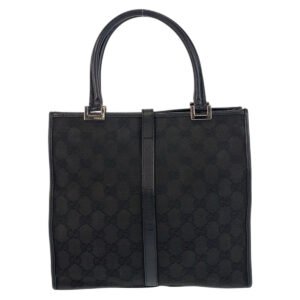 GUCCI Handbag 002 1065 GG canvas, leather Black black Handbag Tote Bag Jackie Women Used | AlmaBagz