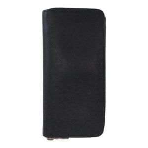 LOUIS VUITTON Long Wallet Purse M30317 leather Black SilverMetal Long Wallet Purse Taiga Zippy Wallet Vertical mens Used | AlmaBagz