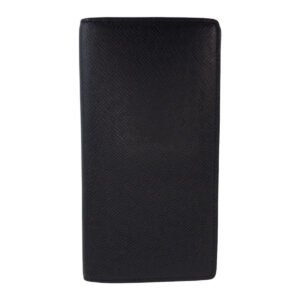 LOUIS VUITTON Long Wallet Purse M30179 leather Black SilverMetal Long Wallet Purse Taiga Portefeuille Braza mens Used | AlmaBagz