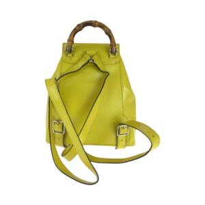 GUCCI Backpack 003 2034 0030 leather Yellow Brown SilverMetal Backpack Backpack Bamboo Women Used | AlmaBagz