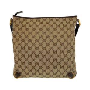 GUCCI Shoulder Bag 131326 GG canvas, leather Beige Brown Gold Metal Shoulder Bag Messenger bag Abbey Women Used | AlmaBagz