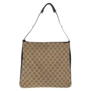 GUCCI Shoulder Bag 001 3181 GG canvas, leather Brown Silver Metal Women Used | AlmaBagz
