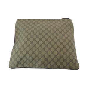 GUCCI Shoulder Bag 201446 GG Supreme Canvas Brown Gold Metal Shoulder Bag Messenger bag mens Used | AlmaBagz