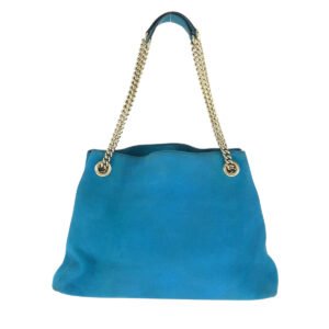 GUCCI Tote Bag 308982 leather blue ChainTote Bag Shoulder Bag Soho Women Used | AlmaBagz