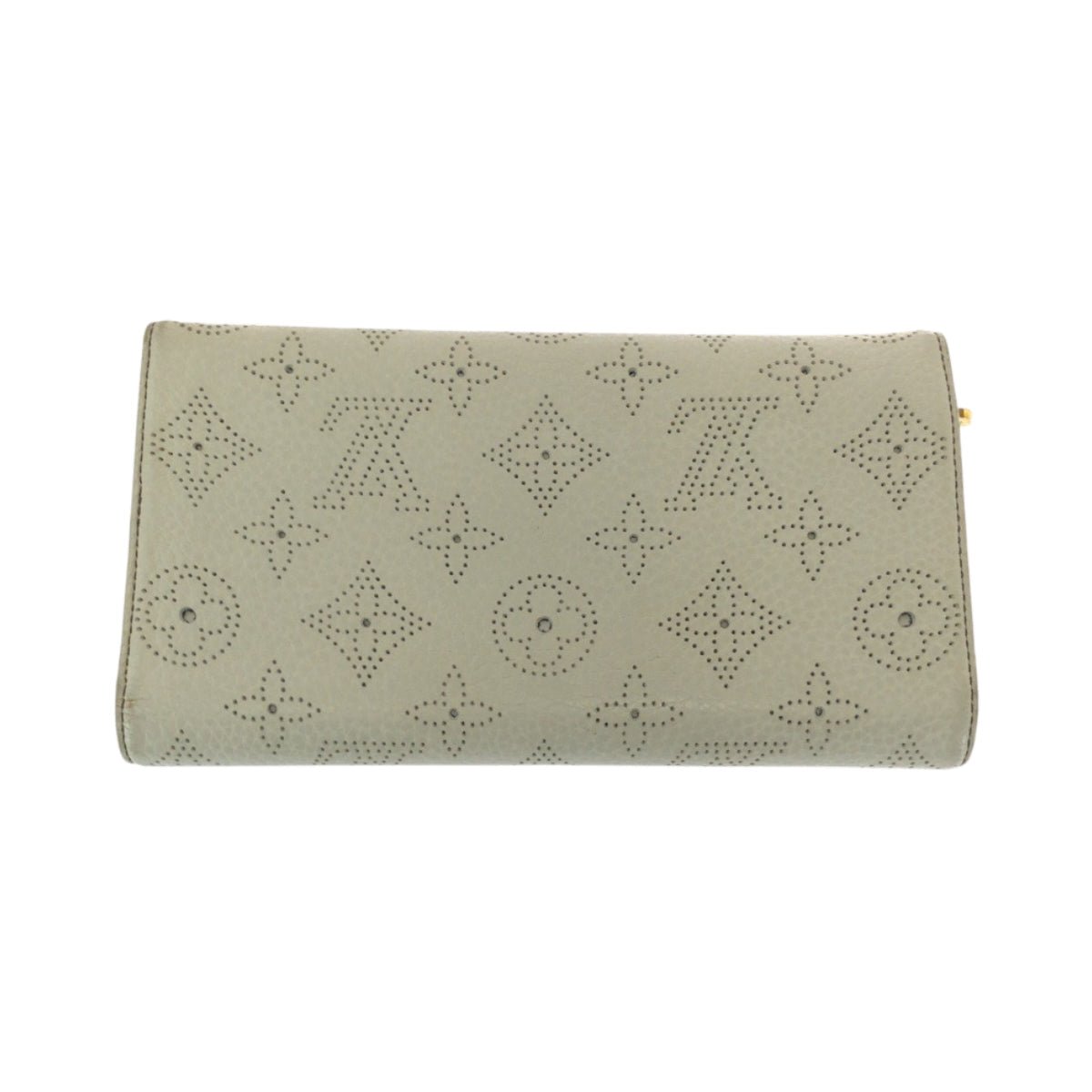 LOUIS VUITTON Long Wallet Purse M58132 leather Ivory Gold Metal Long Wallet Purse Monogram Mahina Portefeuille Amelia Women Used | AlmaBagz