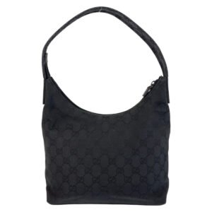 GUCCI Shoulder Bag 001 3386 GG canvas black Women Used | AlmaBagz