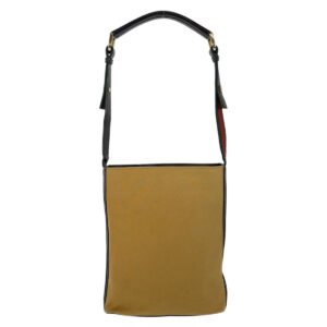 GUCCI Shoulder Bag 4286 Canvas, Leather Camel Black Gold Metal Sherry line Women Used | AlmaBagz