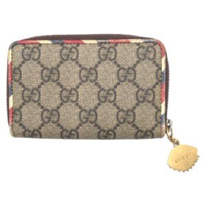 GUCCI Card Case 473911 GG Supreme Canvas Brown Courier | AlmaBagz