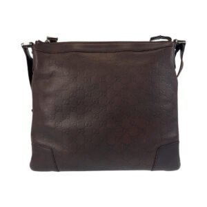 GUCCI Shoulder Bag 148476 leather Brown Silver Metal Shoulder Bag Messenger bag Guccisima Women Used | AlmaBagz