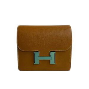 HERMES Bifold Wallet Epsom Brown Constance Compact | AlmaBagz