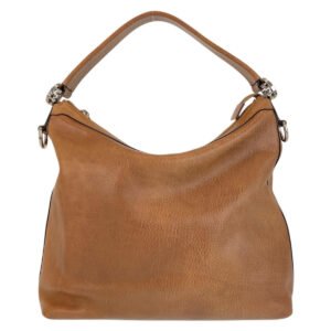 GUCCI Shoulder Bag 326514 leather Brown Silver Metal Shoulder Bag Pochette 2way Interlocking Women Used | AlmaBagz