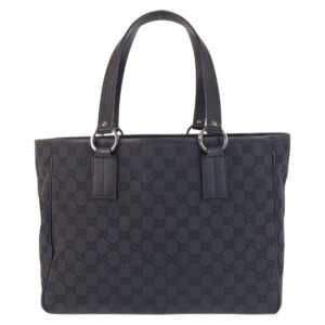 GUCCI Tote Bag 113017 GG canvas, leather Black black Tote Bag Shoulder Bag Women Used | AlmaBagz