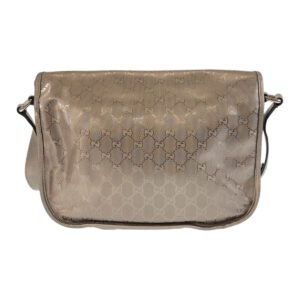 GUCCI Shoulder Bag 201732 PVC Metallic Brown SilverMetal Shoulder Bag Messenger bag GG implementation Women Used | AlmaBagz
