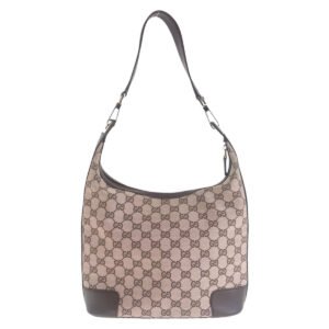 GUCCI Shoulder Bag 001 4204 GG canvas, leather Brown Pink Beige Gold Metal Women Used | AlmaBagz