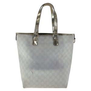 GUCCI Tote Bag 189896 GG Supreme canvas, enamel White gold Tote Bag Shoulder Bag Women Used | AlmaBagz