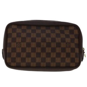 LOUIS VUITTON Damier Ebene Trousse Toilette Clutch Bag N47623 LV Auth 50118 | AlmaBagz