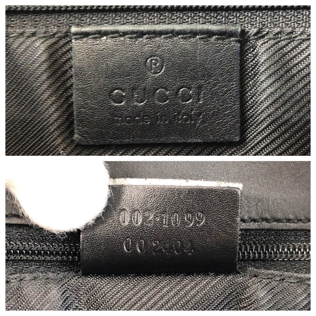 GUCCI Tote Bag 002 1099 GG canvas, leather Beige Black Gold Metal Tote Bag Shoulder Bag Women Used | AlmaBagz - Image 3