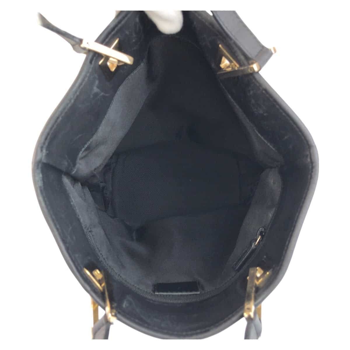 GUCCI Tote Bag 002 1099 GG canvas, leather Beige Black Gold Metal Tote Bag Shoulder Bag Women Used | AlmaBagz - Image 8