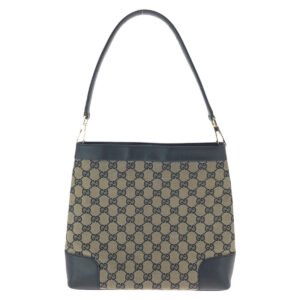GUCCI Shoulder Bag 001 4231 GG canvas, leather black Women Used | AlmaBagz