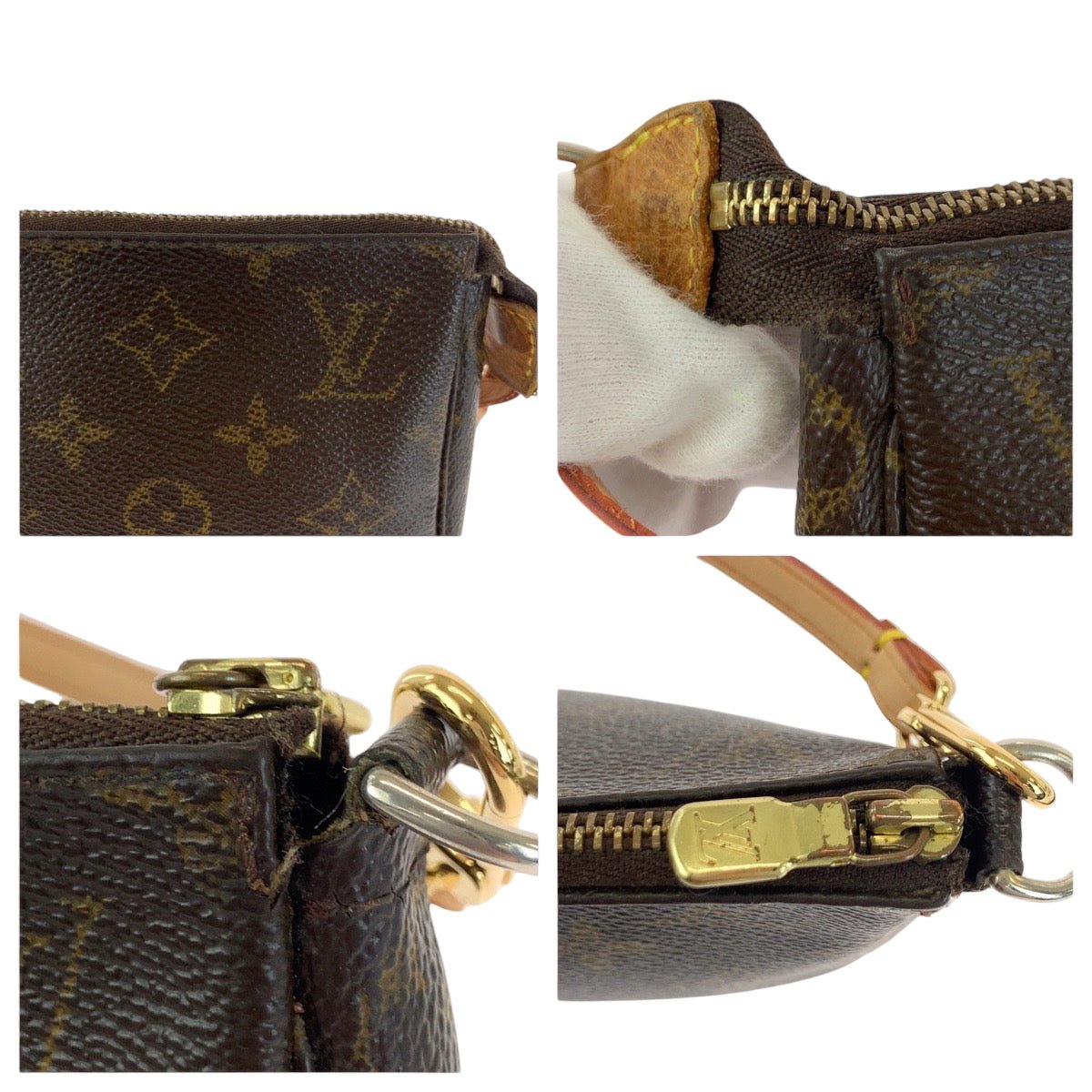 LOUIS VUITTON Shoulder Bag M40712 PVC Brown Monogram Pochette Accessoires | AlmaBagz - Image 4