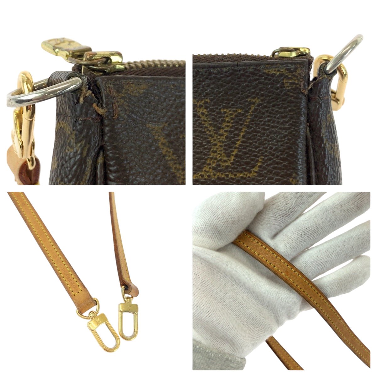 LOUIS VUITTON Shoulder Bag M40712 PVC Brown Monogram Pochette Accessoires | AlmaBagz - Image 5