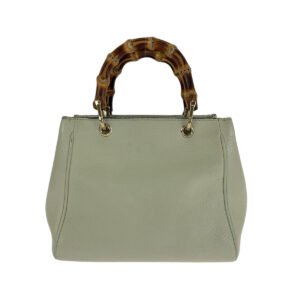 GUCCI Handbag 368823 leather white Bamboo | AlmaBagz