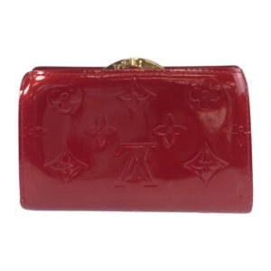 LOUIS VUITTON Bifold Wallet M93528 enamel Red Gold Metal Folding wallet Compact wallet Vernis Portefeuille Viennoiserie Women Used | AlmaBagz