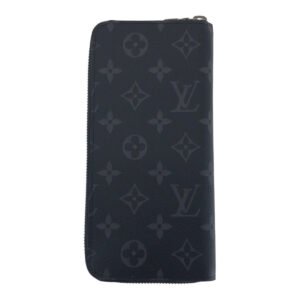 LOUIS VUITTON Long Wallet Purse M62295 PVC black Monogram Eclipse Zippy Wallet Vertical | AlmaBagz
