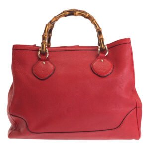 GUCCI Tote Bag 282317 leather Red Bamboo | AlmaBagz