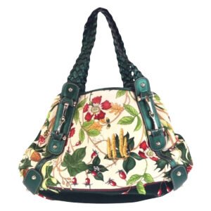 GUCCI Tote Bag 137621 Velor multicolor Horsebit Floral print | AlmaBagz