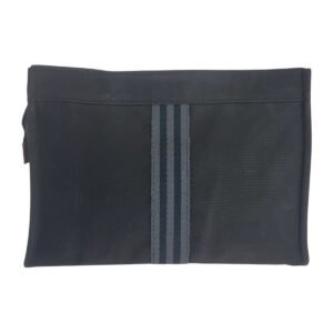 HERMES Clutch bag canvas Black Black Gray SilverMetal Fool Toe | AlmaBagz