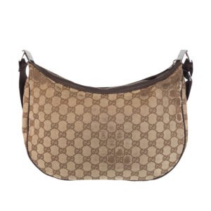 GUCCI Shoulder Bag 122790 GG canvas Beige Brown SilverMetal | AlmaBagz