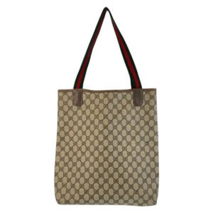 GUCCI Tote Bag 39 02 003 GG Supreme Canvas Brown Old Gucci Shelly Line Interlocking | AlmaBagz