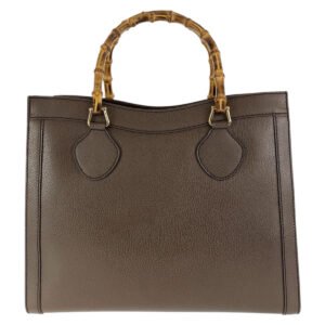 GUCCI Tote Bag 002 0260 leather Brown Gold Metal Old Gucci Bamboo Diana | AlmaBagz