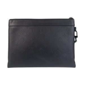 LOUIS VUITTON Clutch bag M81570 leather Noir black Monogram shadow pochette to go | AlmaBagz