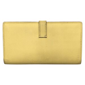 HERMES Long Wallet Purse Epsom Yellow SilverMetal Beansufla | AlmaBagz