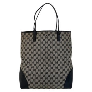 GUCCI Tote Bag 263345 GG canvas gray black black | AlmaBagz