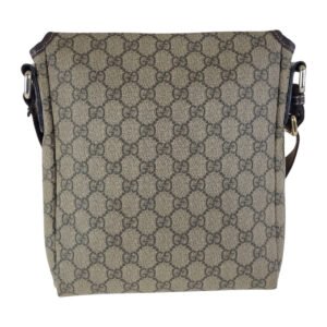 GUCCI Shoulder Bag 223666 GG Supreme Canvas Beige Brown SilverMetal | AlmaBagz