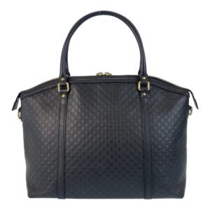 GUCCI Handbag 449657 leather Black GoldMetal Micro Guccisima | AlmaBagz