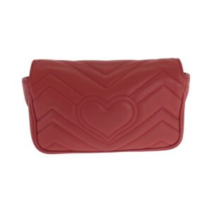 GUCCI Shoulder Bag 476433 leather Red GG Marmont | AlmaBagz