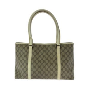 GUCCI Tote Bag 114695 GG Supreme Canvas Beige Ivory SilverMetal | AlmaBagz
