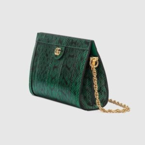 Gucci Ophidia Small Snakeskin Shoulder Bag Emerald | AlmaBagz