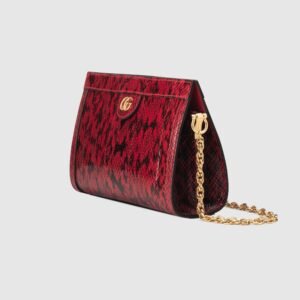 Gucci Ophidia Small Snakeskin Shoulder Bag Hibiscus Red | AlmaBagz